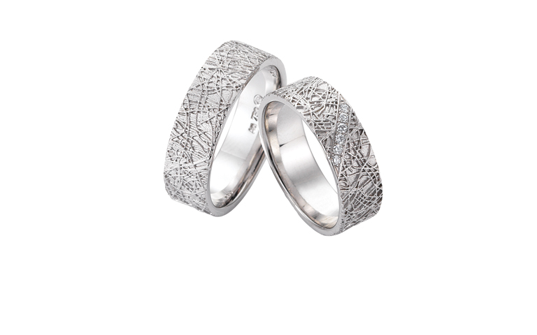 45253+45254-wedding rings, white gold 750